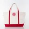 Large Classic Tote -- 18 oz. Heavyweight Durable Canvas -- Natural Canvas & Red Color